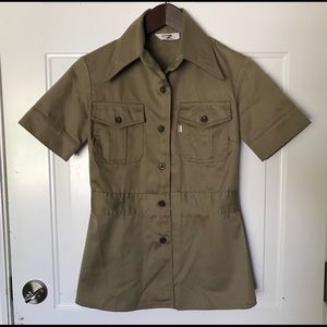 Vintage LEVI’S For Gals Safari Button Shirt Big E